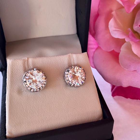 Jewelry - Silver Plated Crystal Zircon Stud Earrings